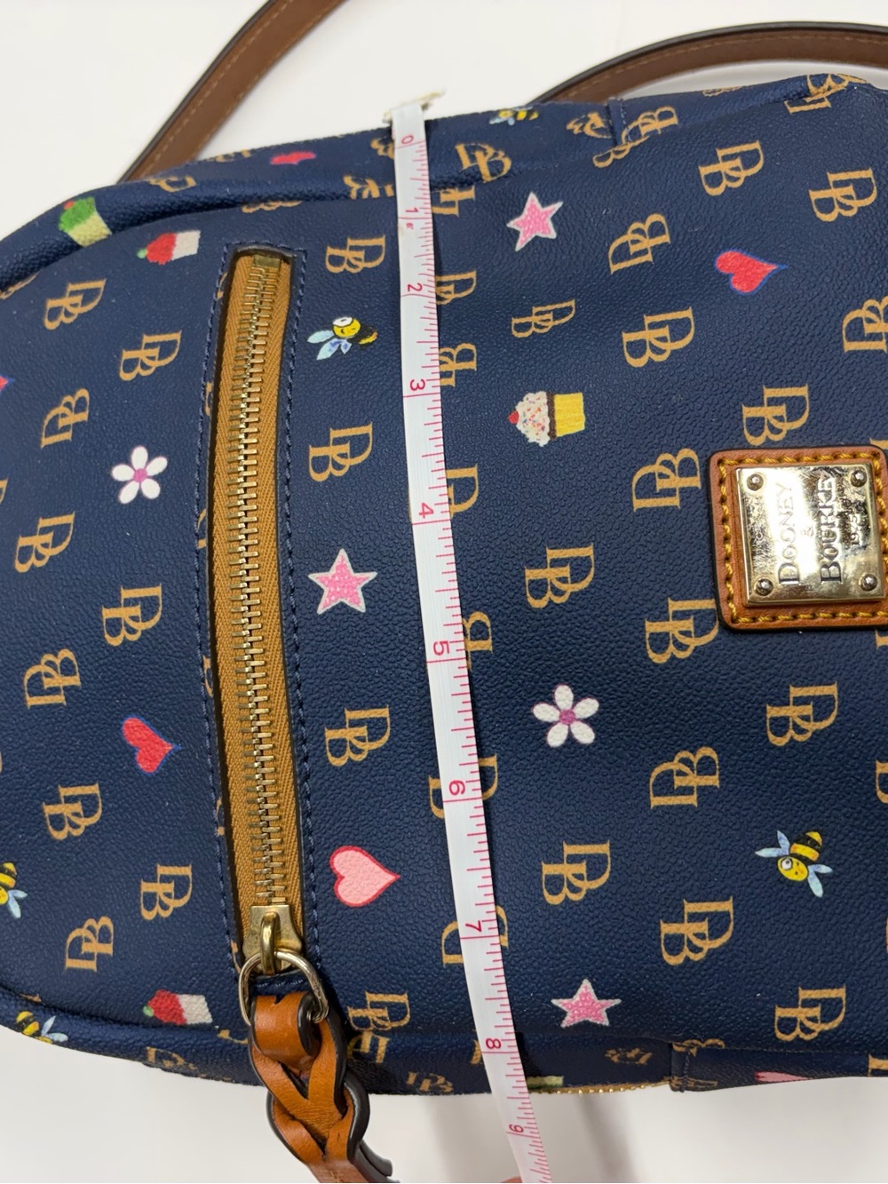Dooney & Bourke Gretta Novelty Small Ronnie Backpack Navy cupcakes bees - Picture 13 of 16